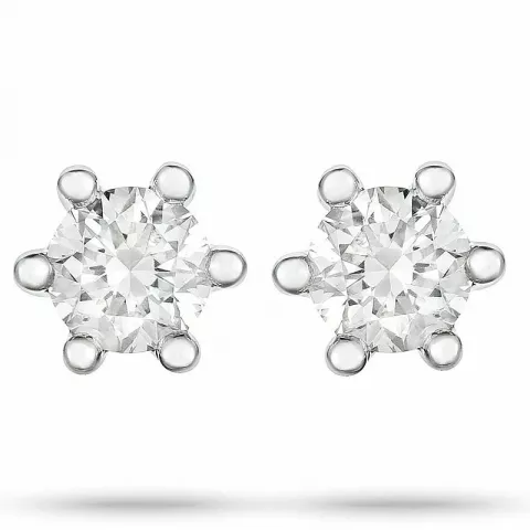 2 x 0,10 ct timantti solitaire-nappikorvakorut 14 karaatin valkokultaa kanssa timantti 