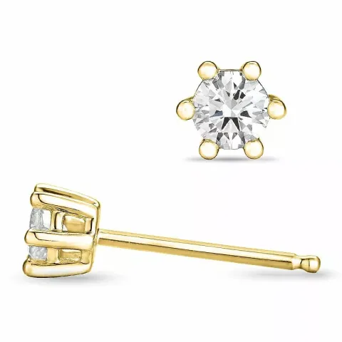 2 x 0,15 ct solitaire-nappikorvakorut 14 karaatin kultaa kanssa timantti