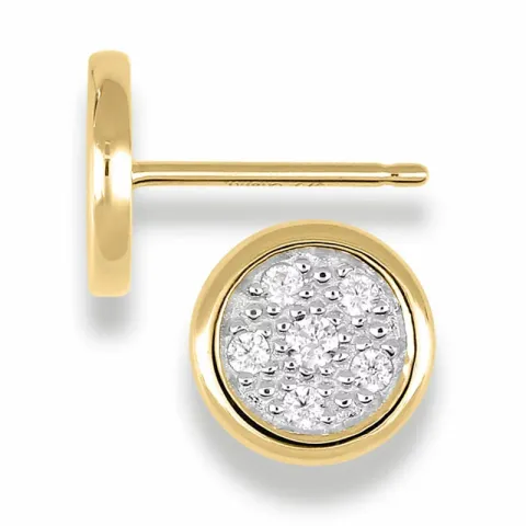 Pyöreitä korvarenkaat 9 karaatin kultaa kanssa zirkonia