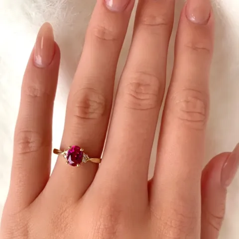 punainen kulta sormus 9 karaatin kultaa