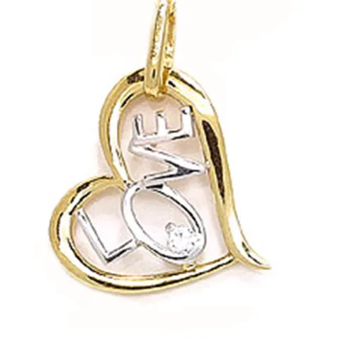 Love riipus 9 karaatin kultaa kanssa rodium