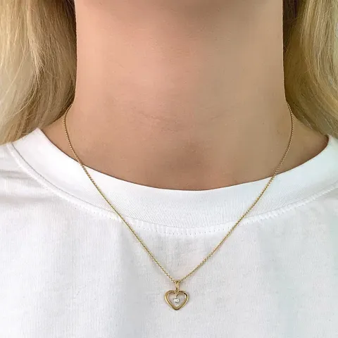 sydän timantti riipus 9 karaatti kulta rodiumia 0,016 ct