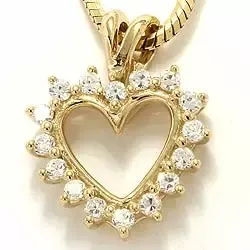 Sydän zirkoni riipus  9 karaatin kultaa