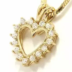 Sydän zirkoni riipus  9 karaatin kultaa