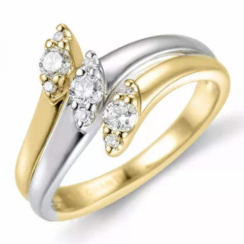 timantti kulta sormus 14 karaatin kulta ja valkokultaa 0,31 ct