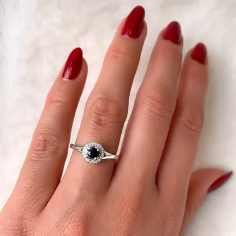 ovaali timanttisormus 14 karaatin valkokultaa 0,08 ct 0,38 ct