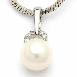 Helmi riipus  9 karaatin valkokultaa