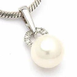 Helmi riipus  9 karaatin valkokultaa