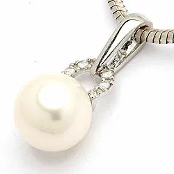 Helmi riipus  9 karaatin valkokultaa