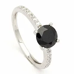 Pyöreä sormus 9 karaatin valkokultaa