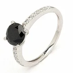 Pyöreä sormus 9 karaatin valkokultaa