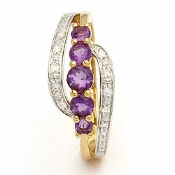 Kultaa renkaat: ametisti sormus 9 karaatin kultaa