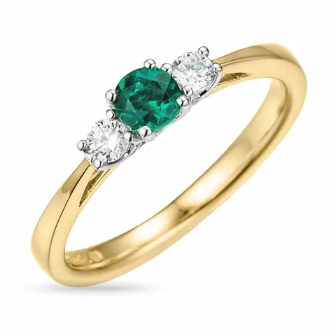 Smaragdi sormus 14 karaatin kulta ja valkokultaa 0,132 ct 0,22 ct