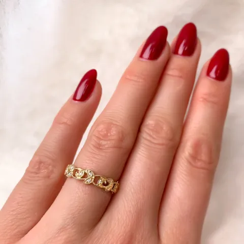 Abstrakti timantti kulta sormus 14 karaatin kultaa 0,07 ct