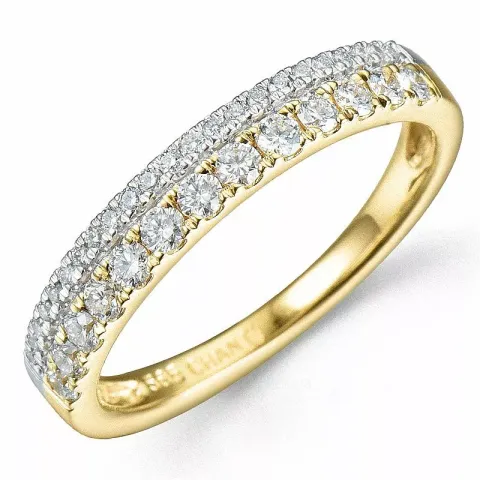 timanttisormus 14 karaatin kultaa rodiumilla 0,38 ct