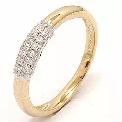 timantti sormus 14 karaatin kulta ja valkokultaa 0,19 ct