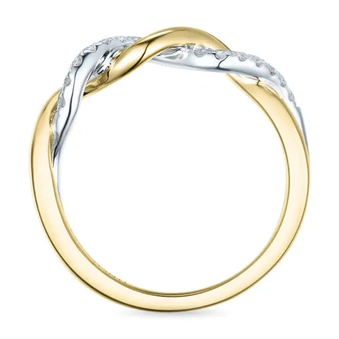 timanttisormus 14 karaatin kulta ja valkokultaa 0,13 ct
