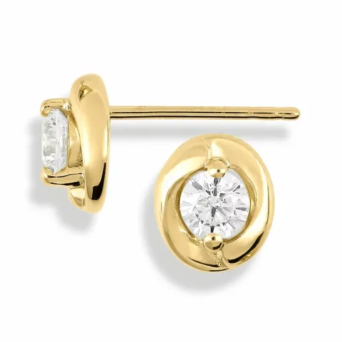 Ovaaleja korvarenkaat 9 karaatin kultaa kanssa zirkonia