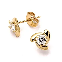 Pieniä korvarenkaat 9 karaatin kultaa kanssa zirkonia