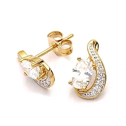 Abstrakti korvarenkaat 9 karaatin kultaa kanssa zirkonia