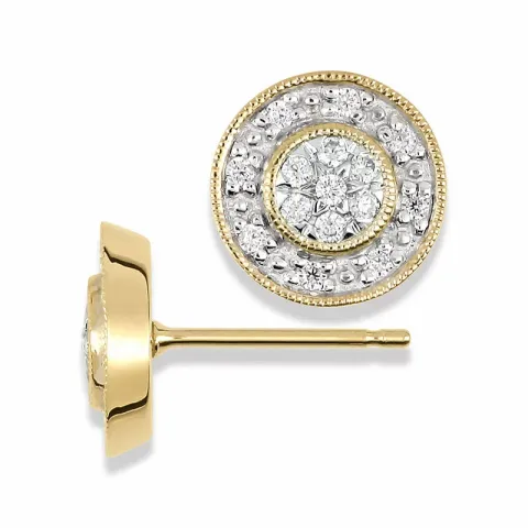 pyöreitä korvarenkaat 9 karaatin kultaa kanssa rodium kanssa zirkoni