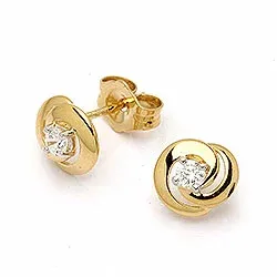 Pyöreitä korvarenkaat 9 karaatin kultaa kanssa zirkonia