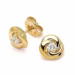 Pyöreitä korvarenkaat 9 karaatin kultaa kanssa zirkonia