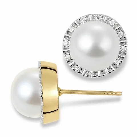 Pyöreitä korvarenkaat 9 karaatin kultaa kanssa zirkonia