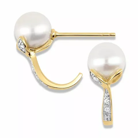 abstrakti korvarenkaat 9 karaatin kultaa kanssa rodium kanssa zirkoni