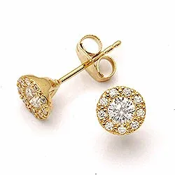 Pyöreitä korvarenkaat 9 karaatin kultaa kanssa zirkonia
