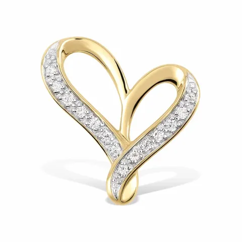 sydän riipus  9 karaatin kultaa kanssa rodium