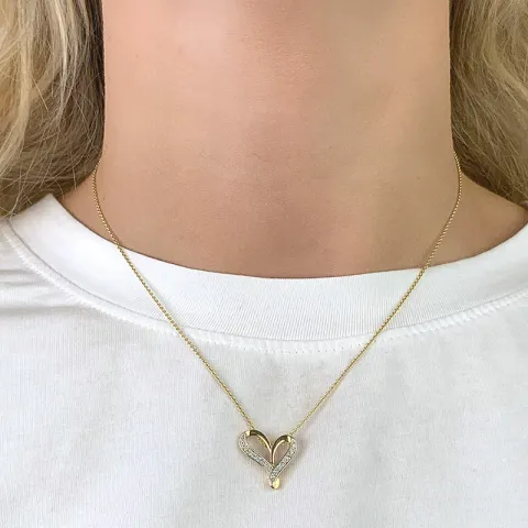 sydän riipus  9 karaatin kultaa kanssa rodium