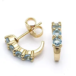 Topaasi korvarenkaat 9 karaatin kultaa kanssa topaasia