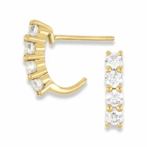 Korvarenkaat 9 karaatin kultaa kanssa zirkonia