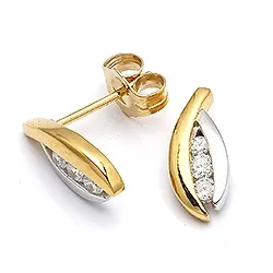 Korvarenkaat 9 karaatin kultaa ja valkokult kanssa zirkonia