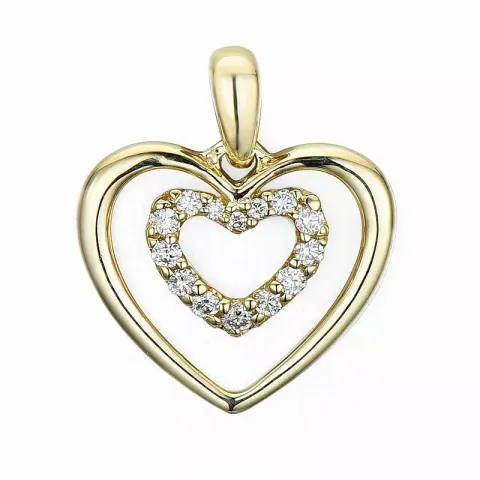 sydän riipus 14 karaatti kultaa 0,08 ct