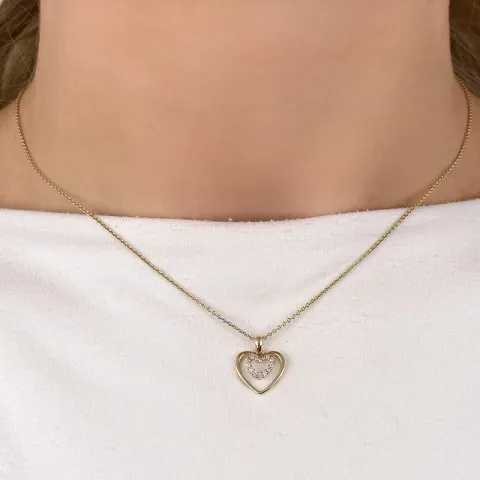sydän riipus 14 karaatti kultaa 0,08 ct