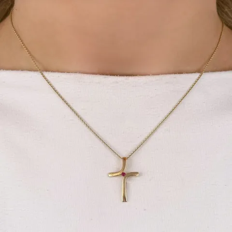 rubiini riipus 14 karaatti kultaa 0,04 ct