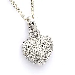 Sydän riipus  9 karaatin valkokultaa