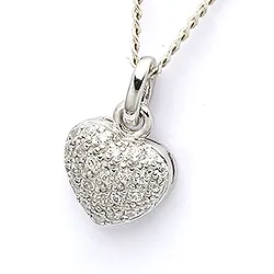 Sydän riipus  9 karaatin valkokultaa