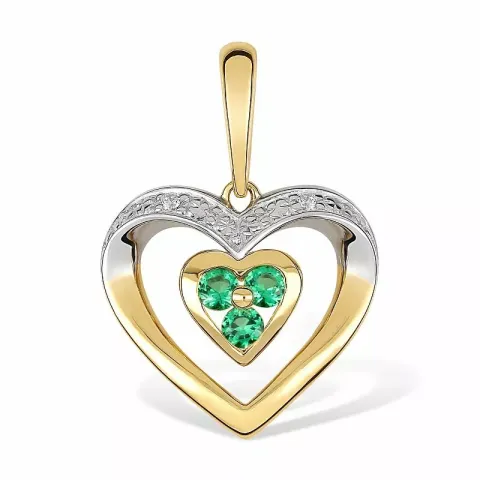 sydän riipus  9 karaatin kultaa kanssa rodium