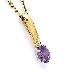 Ovaali riipus  9 karaatin kultaa ja 9 karaatin valkokultaa