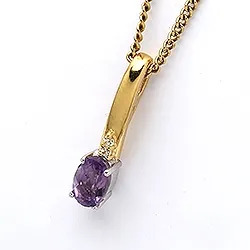 Ovaali riipus  9 karaatin kultaa ja 9 karaatin valkokultaa