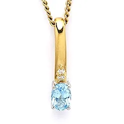 Ovaali riipus  9 karaatin kultaa ja 9 karaatin valkokultaa