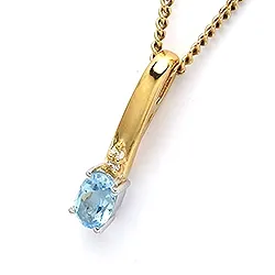 Ovaali riipus  9 karaatin kultaa ja 9 karaatin valkokultaa