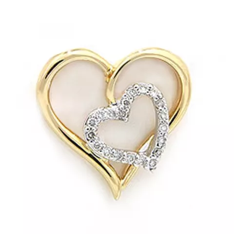 sydän timanttiriipus 14 karaatti kulta ja valkokultaa 0,16 ct