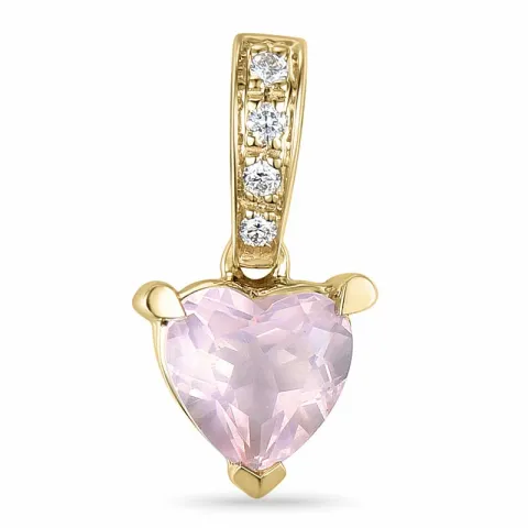 sydän kvartsi kultaa riipus 14 karaatti kultaa 0,03 ct 0,80 ct