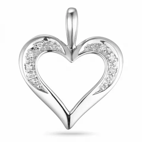 sydän timantti riipus 14 karaatti valkokultaa 0,03 ct