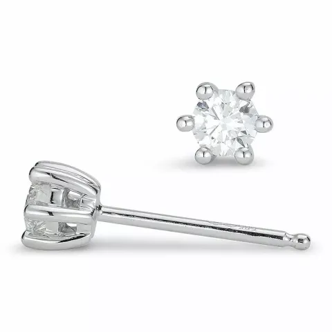 2 x 0,15 ct timantti solitaire-nappikorvakorut 14 karaatin valkokultaa kanssa timantti
