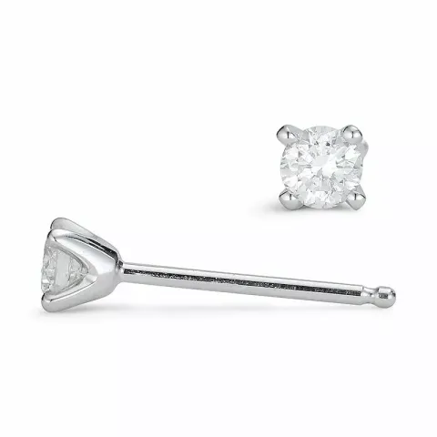2 x 0,13 ct timantti solitaire-nappikorvakorut 14 karaatin valkokultaa kanssa timantti